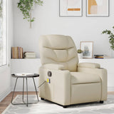 Fauteuil de massage inclinable crème similicuir