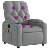 Fauteuil de massage inclinable gris clair tissu