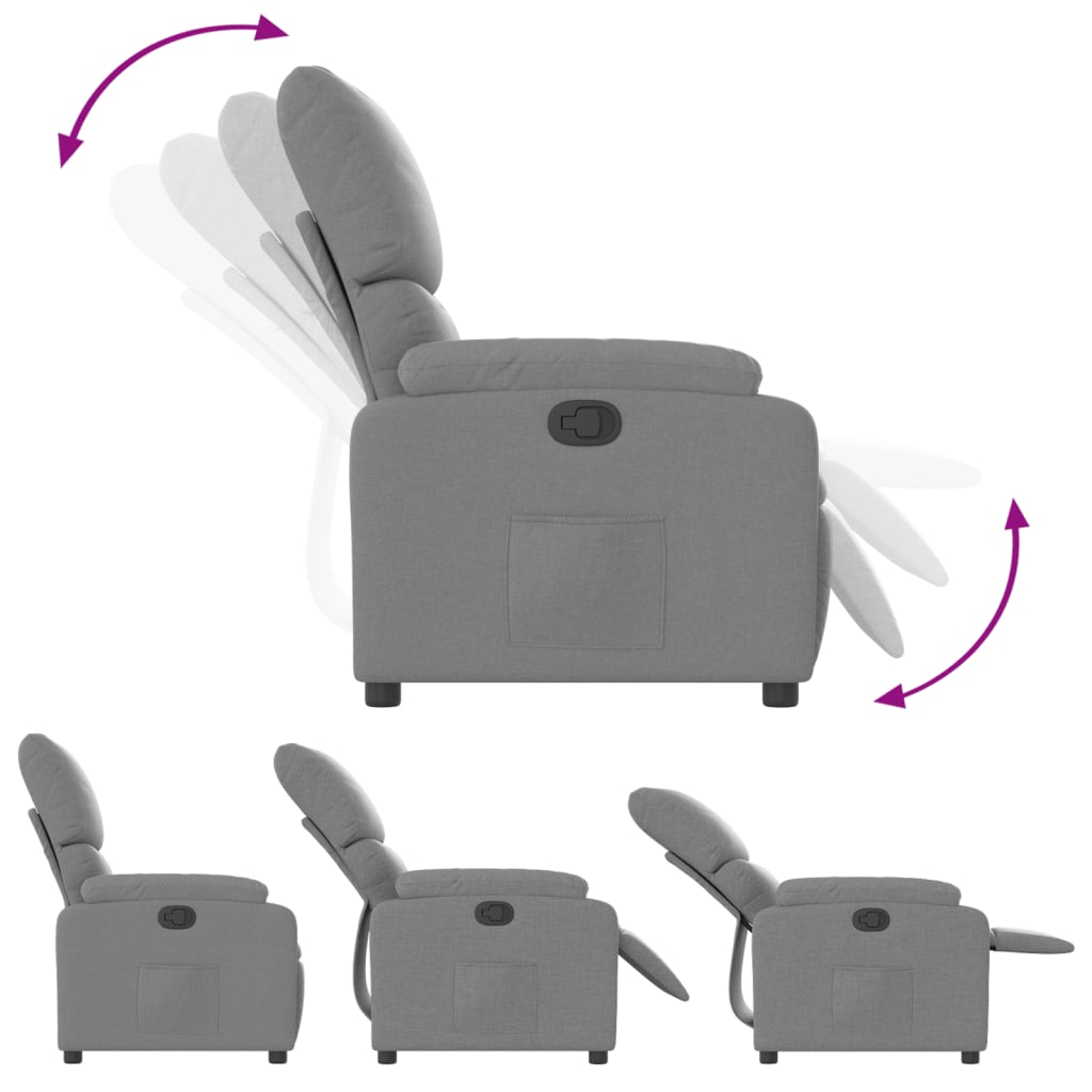 Fauteuil inclinable en tissu gris clair