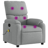 Fauteuil de massage inclinable gris clair tissu
