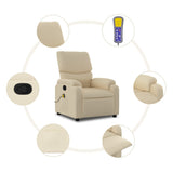Fauteuil de massage inclinable crème tissu