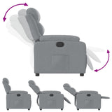 Fauteuil inclinable en tissu gris clair