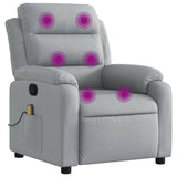 Fauteuil de massage inclinable gris clair tissu