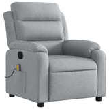Fauteuil de massage inclinable gris clair tissu