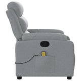 Fauteuil de massage inclinable gris clair tissu