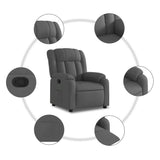 Fauteuil inclinable en tissu gris foncé