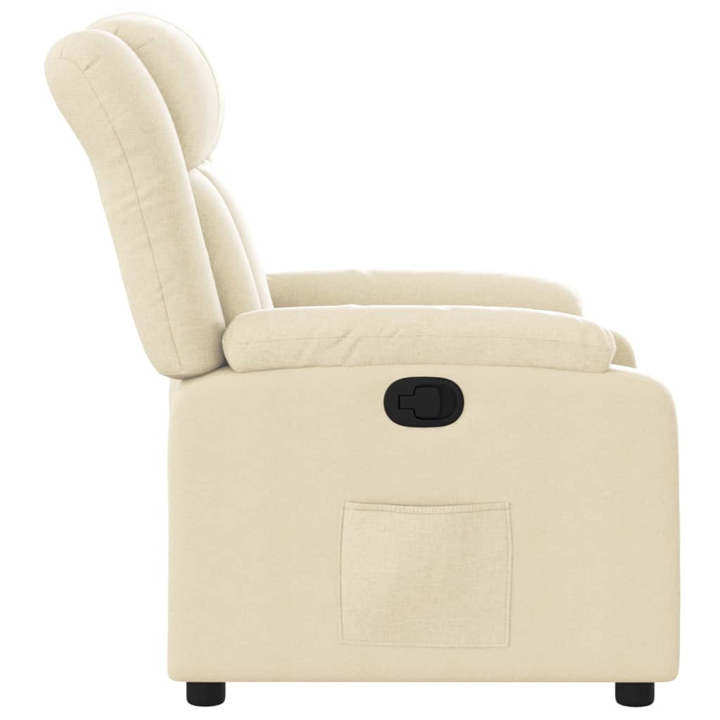 Fauteuil inclinable en tissu crème