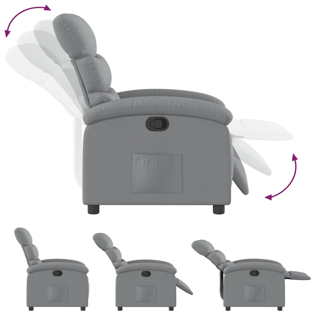 Fauteuil inclinable gris clair tissu
