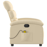 Fauteuil inclinable de massage crème tissu