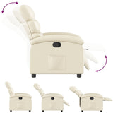 Fauteuil inclinable en similicuir crème