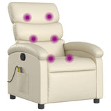 Fauteuil de massage inclinable crème similicuir