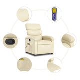 Fauteuil de massage inclinable crème similicuir