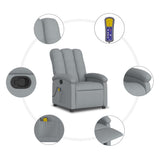 Fauteuil inclinable de massage gris clair tissu