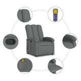 Fauteuil inclinable de massage gris foncé tissu
