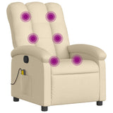Fauteuil inclinable de massage crème tissu