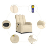 Fauteuil inclinable de massage crème tissu