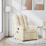 Fauteuil inclinable de massage crème tissu