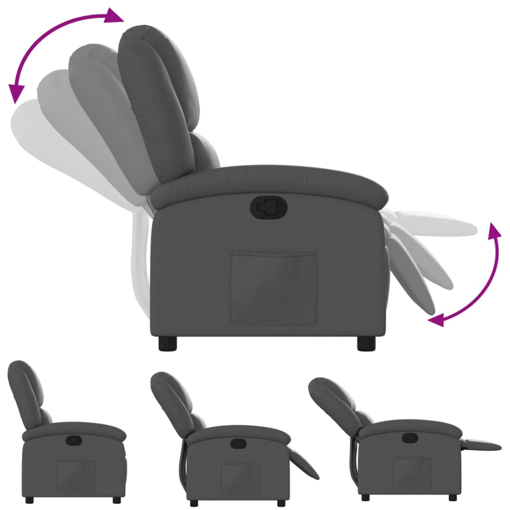 Fauteuil inclinable gris similicuir