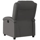 Fauteuil inclinable gris cuir véritable