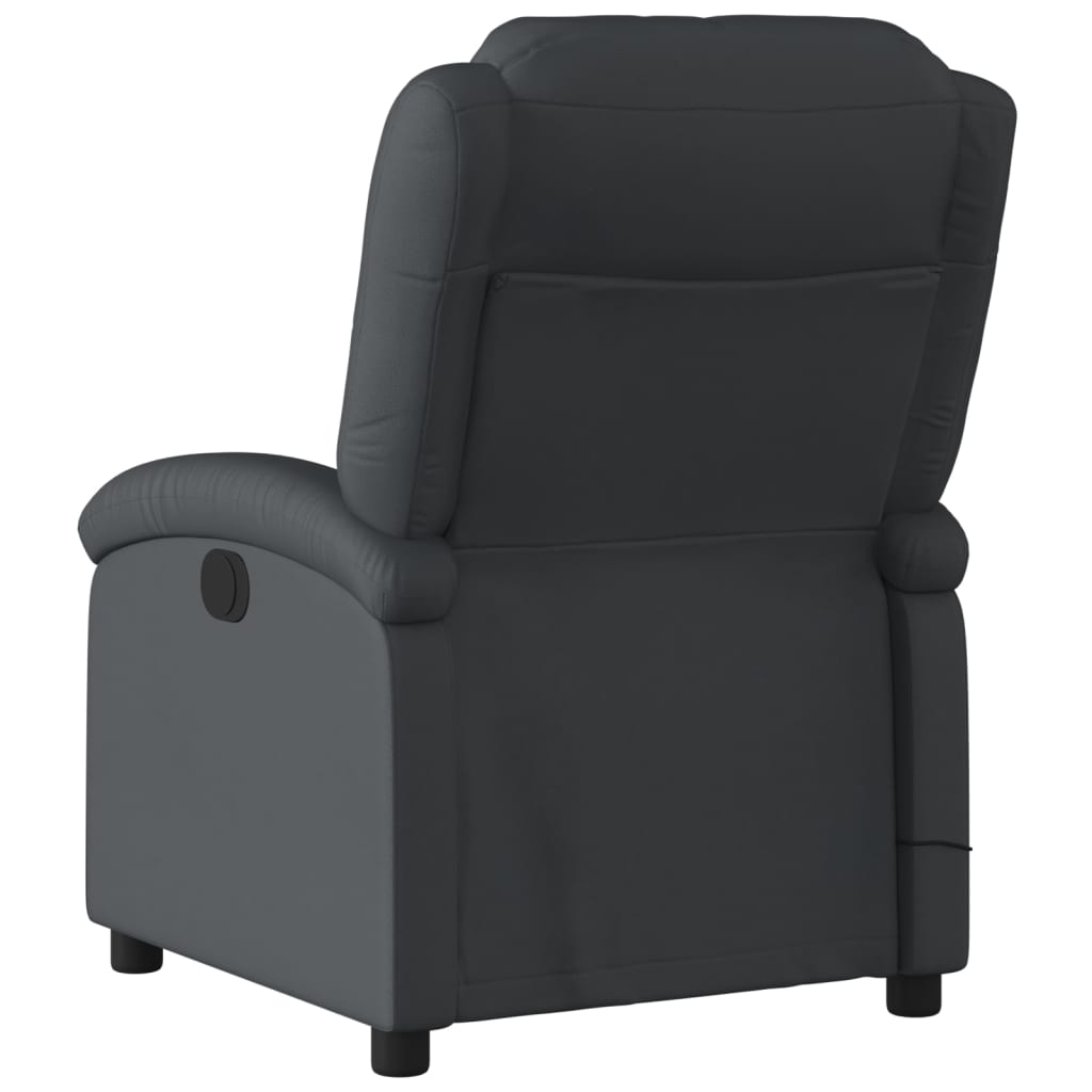 Fauteuil de massage inclinable noir cuir véritable