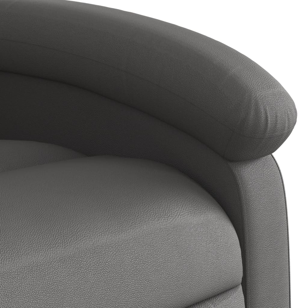 Fauteuil de massage inclinable gris cuir véritable