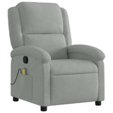 Fauteuil inclinable de massage gris clair velours