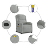 Fauteuil inclinable de massage gris clair velours