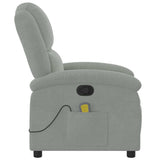 Fauteuil inclinable de massage gris clair velours