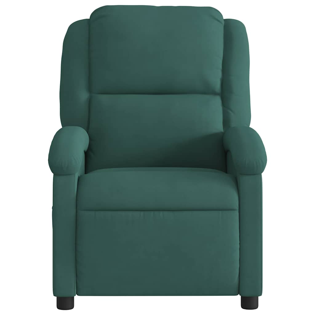 Fauteuil inclinable de massage vert foncé velours