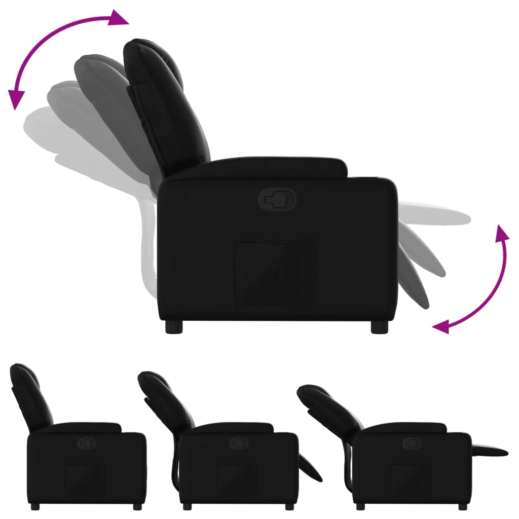 Fauteuil inclinable noir similicuir