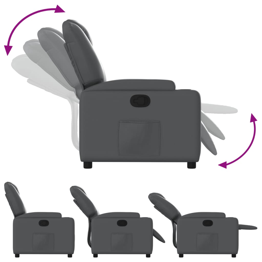 Fauteuil inclinable gris similicuir