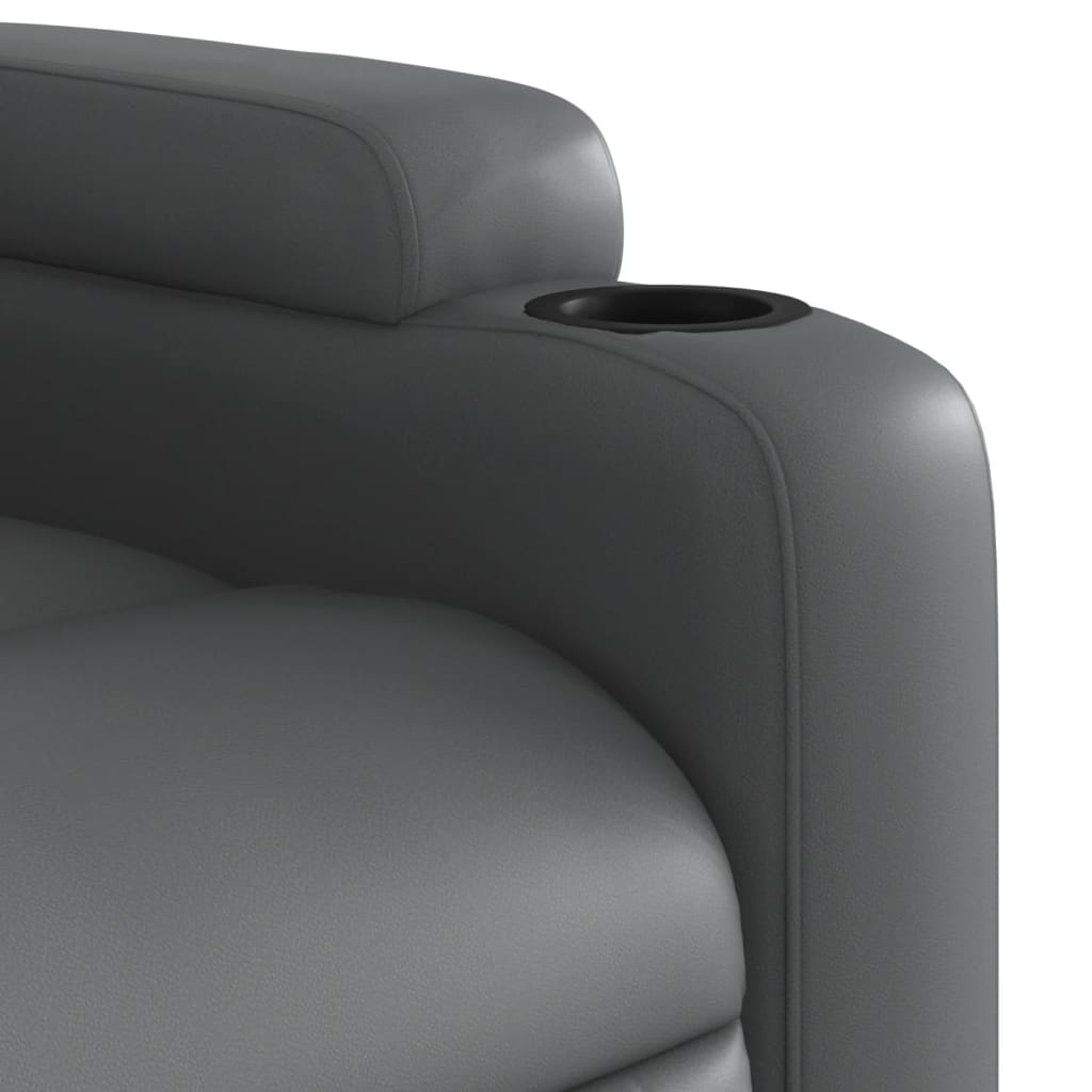 Fauteuil inclinable gris similicuir