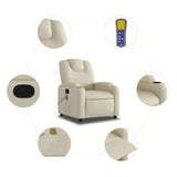 Fauteuil de massage inclinable crème similicuir