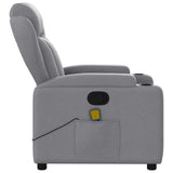 Fauteuil inclinable de massage gris clair tissu