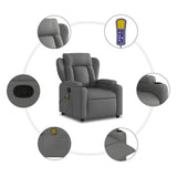 Fauteuil inclinable de massage gris foncé tissu