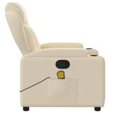 Fauteuil inclinable de massage crème tissu