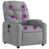 Fauteuil inclinable de massage gris clair tissu