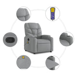 Fauteuil inclinable de massage gris clair tissu