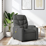 Fauteuil inclinable de massage gris foncé tissu