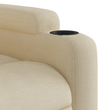 Fauteuil inclinable de massage crème tissu