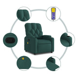 Fauteuil inclinable de massage vert foncé tissu
