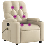 Fauteuil inclinable de massage crème tissu