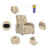 Fauteuil inclinable de massage crème tissu