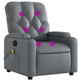 Fauteuil de massage inclinable gris similicuir