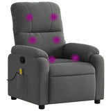 Fauteuil inclinable de massage gris foncé tissu microfibre