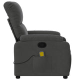 Fauteuil inclinable de massage gris foncé tissu microfibre