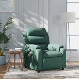 Fauteuil inclinable de massage vert foncé tissu