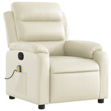 Fauteuil de massage inclinable crème similicuir