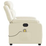 Fauteuil de massage inclinable crème similicuir