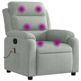 Fauteuil inclinable de massage gris clair velours